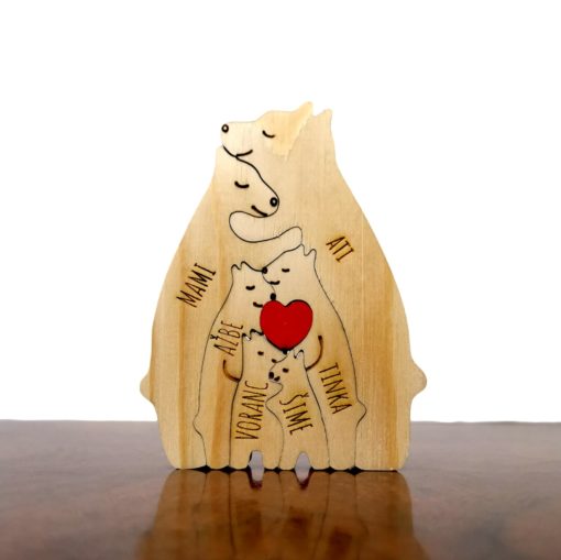 Wooden puzzle bear mama family - lesena sestavljanka medvedje družine